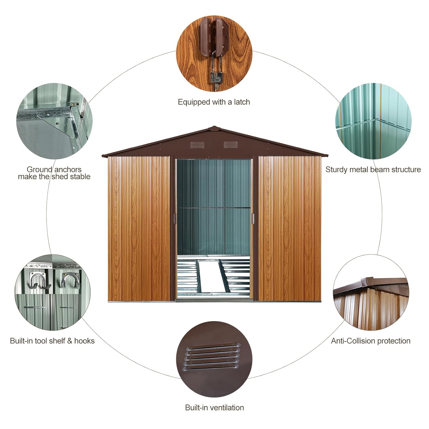 8x10 FT Outdoor Storage Shed,  - đánh giá và giá Outdoor Furniture Metal