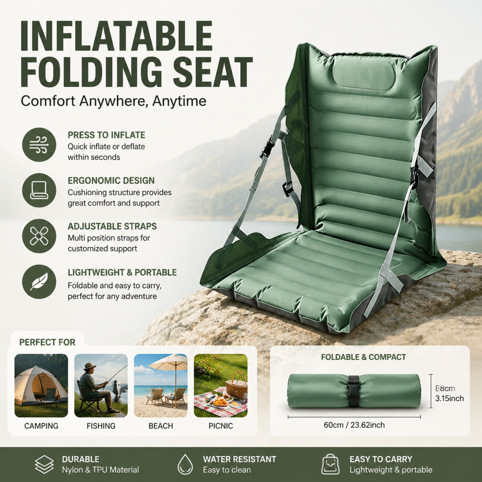 Inflatable Folding Seat Cushio - đánh giá và giá Outdoor Furniture Pads