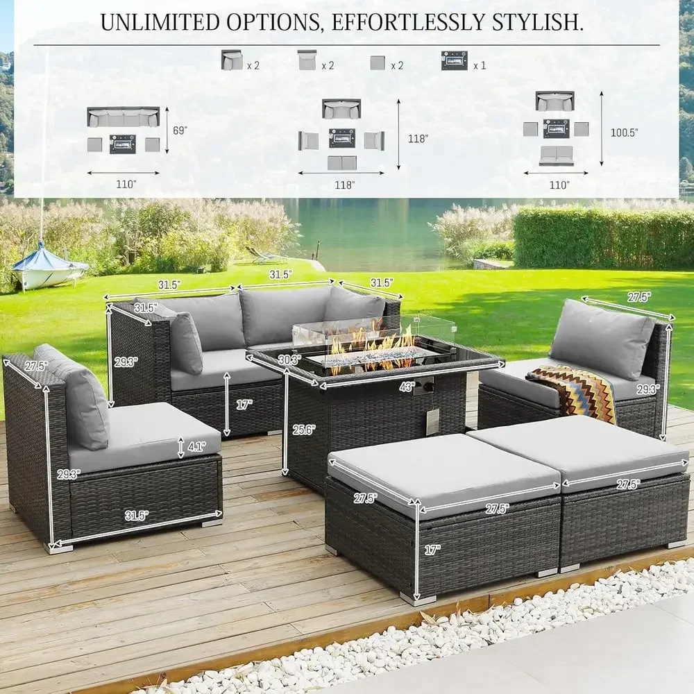 6-Person Weather-Resistant Out - đánh giá và giá Outdoor Furniture With Fire Pit Table