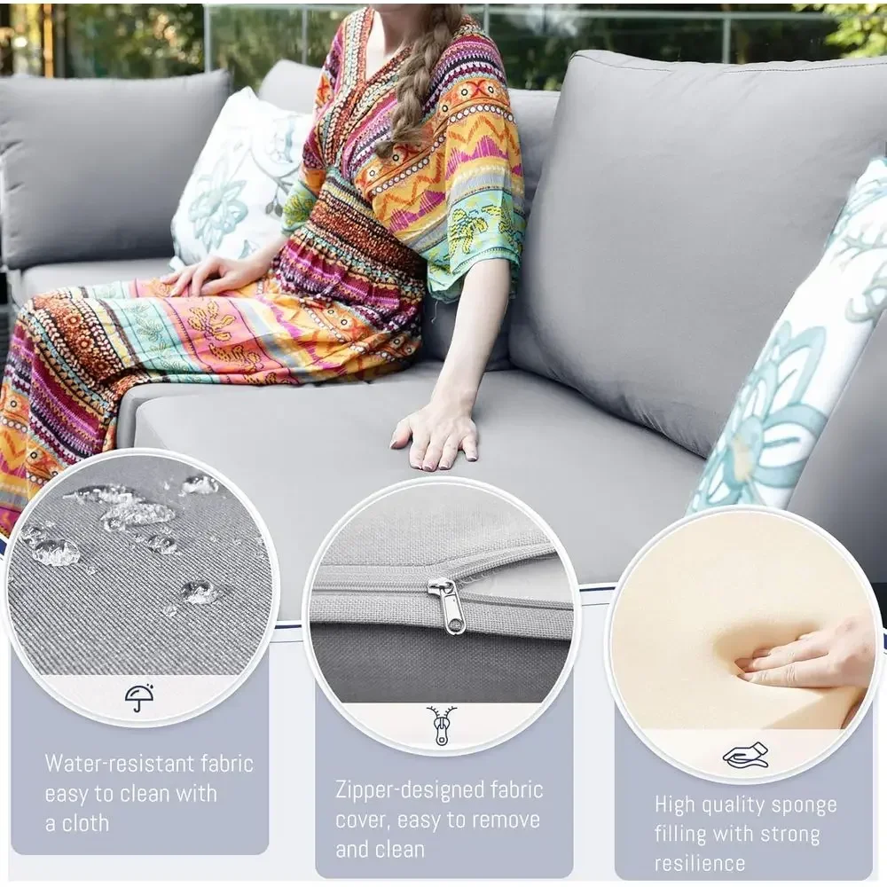 6-Person Weather-Resistant Out - đánh giá và giá Outdoor Furniture With Fire Pit Table