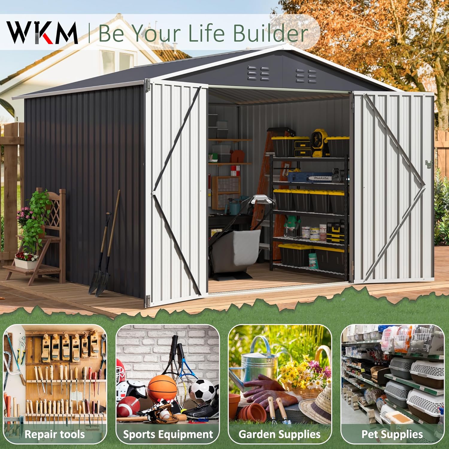 8x8 FT Outdoor Storage Shed, U - đánh giá và giá Outdoor Furniture Metal